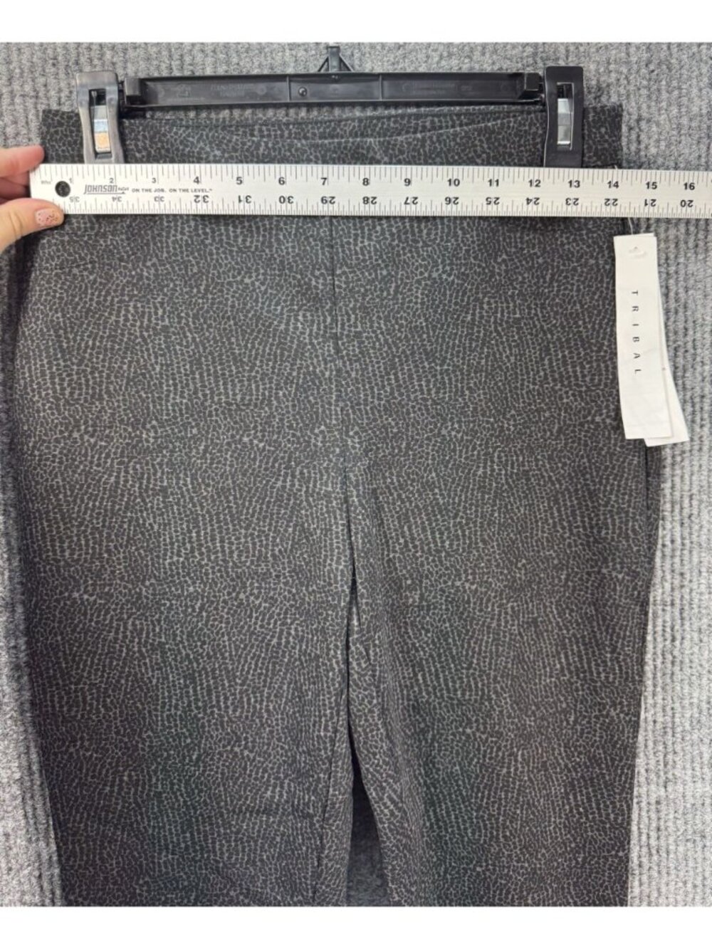 Tribal Brand Pull On Pants Leggings Womens Small Gray Abstract Mid Rise NEW - Picture 6 of 9